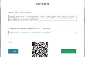 The secure certificate is ready on our website and already stored in the blockchain